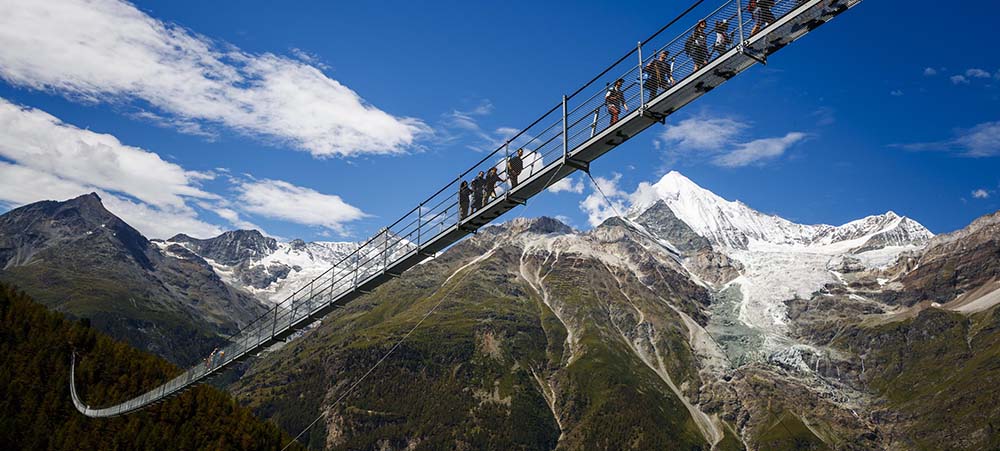 Hike in Switzerland on the longest suspension bridge in the world