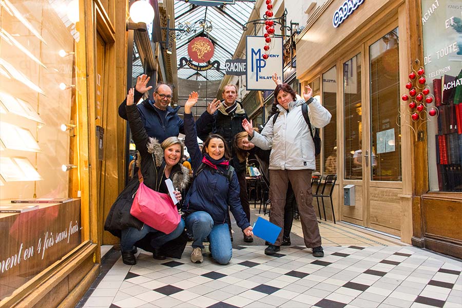 corporate scavenger hunt in the covered passages for a team building