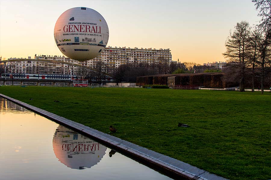 parc andré citroen coucher de soleil