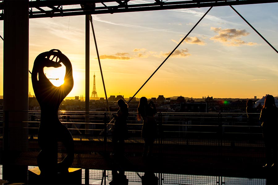 view of paris from the pompidou museum center