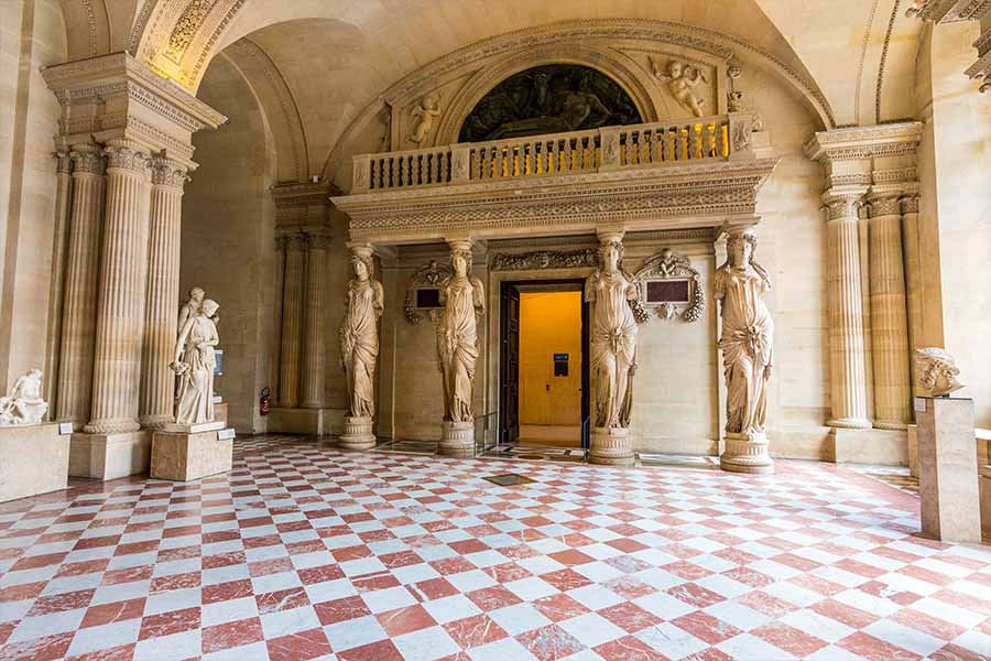 caryatides hall from the Louvre museum