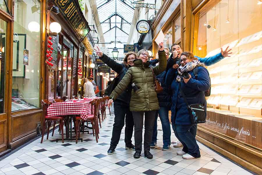 Winter Team building in Paris covered passages