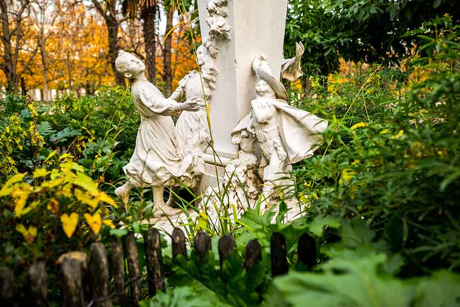Charles Perrault statue in the Tuileries garden