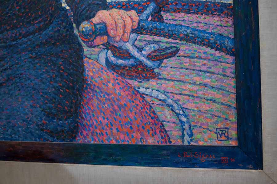 détail pointillisme tableau en mer Van Rysselberghe