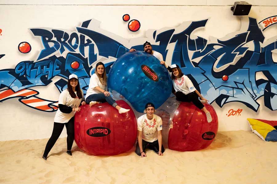 indoor team building bubble foot