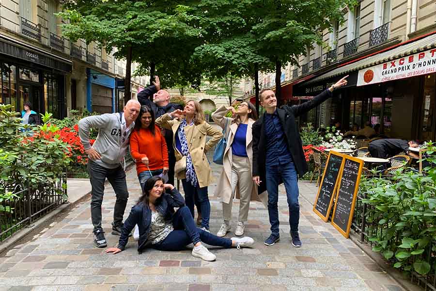 team building in the Marais artistic photo