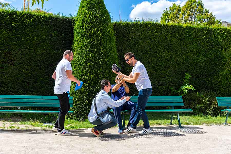notre dame treasure hunt team building garden challenge
