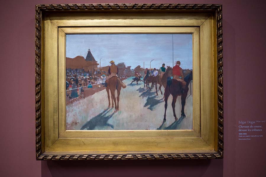 edgar degas chevaux de courses devant les tribunes painting