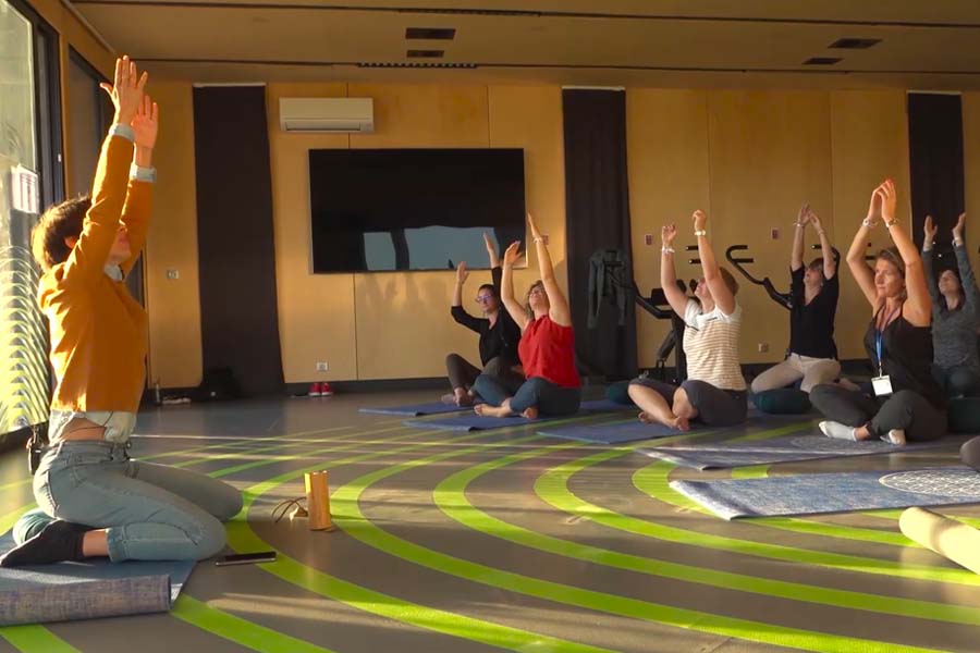 corporate film during a team building video